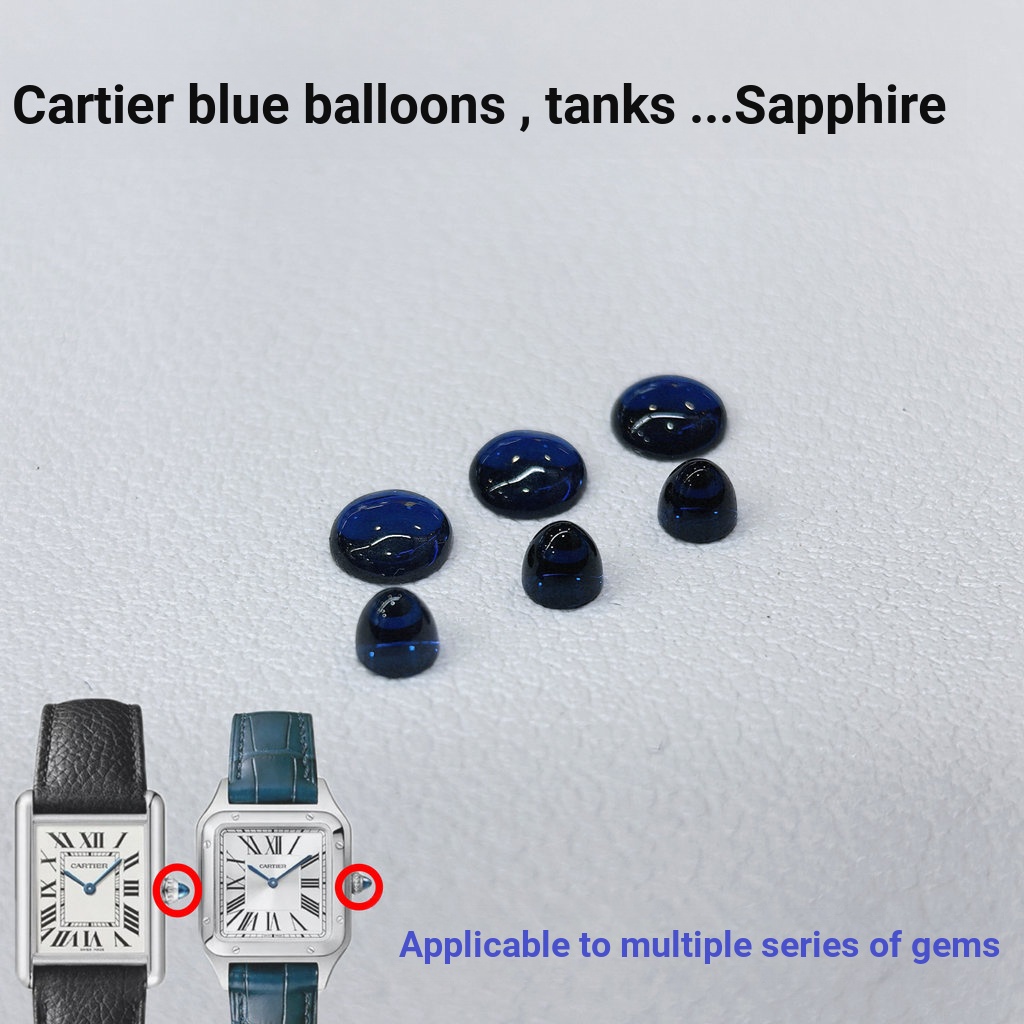 Crown Handle Head Mechanical Watch Accessories เหมาะสําหรับ Cartier Tank Handle Head Gem Santos Handle Head Gem Cheetah Handle Head Gem Crown Tube Blue Diamond
