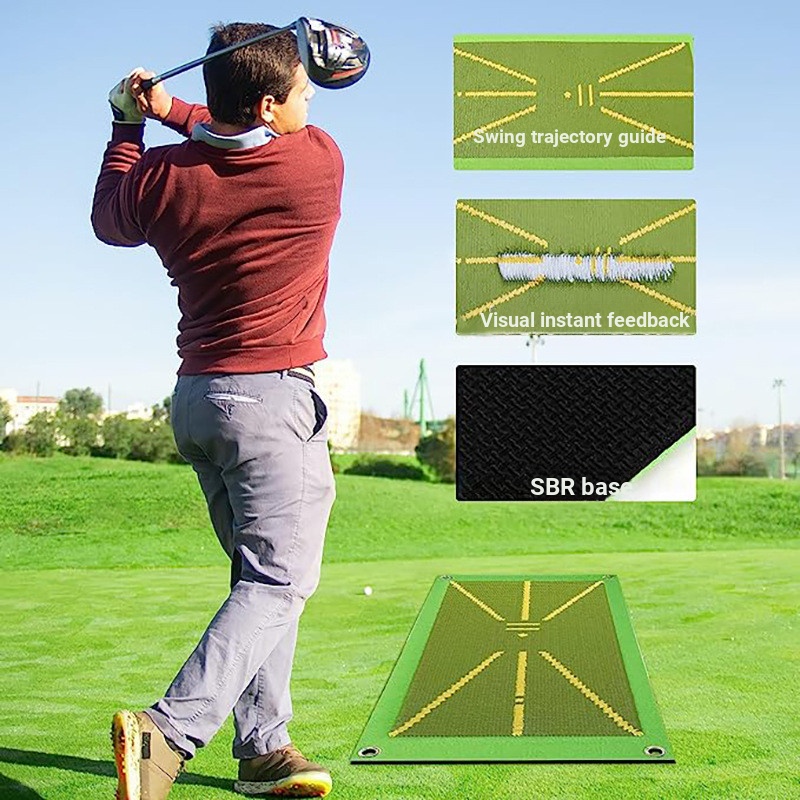 ราคาต่ํา Spike Golf Swing Trainer Golf Swing Practice Track Mat Batting Mat Golf Batting Mat