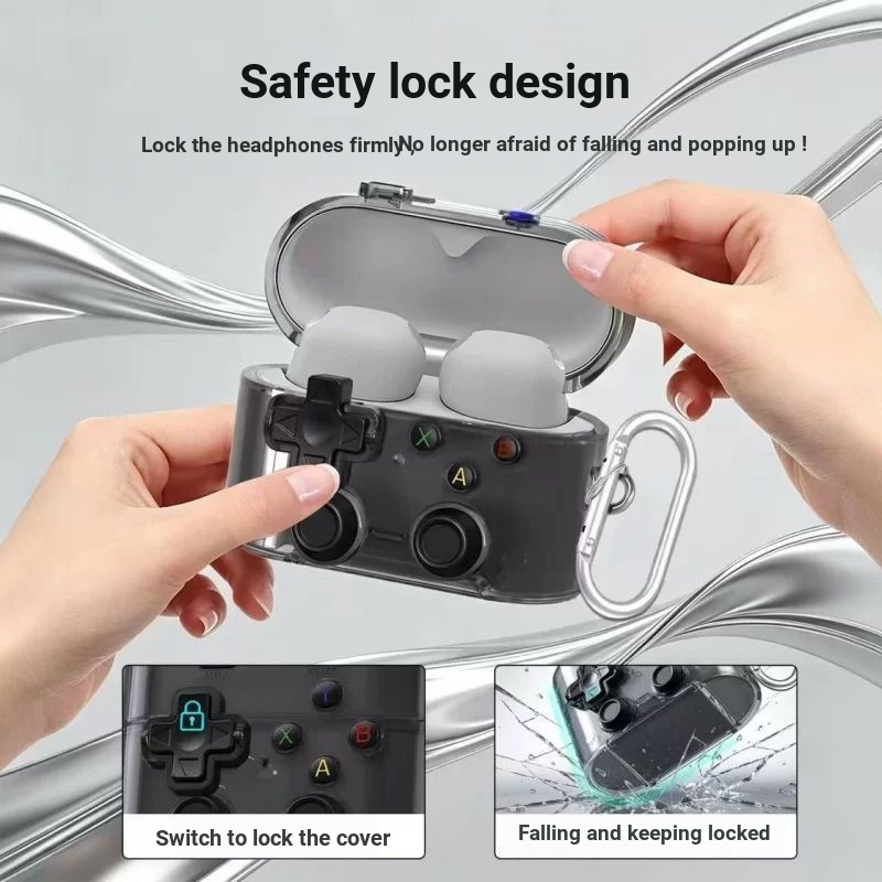 วงเล็บล็อค Sony Sony WF-1000XM6 เคสชุดหูฟังบลูทูธ SonyWF-1000XM6 เคสใสปุ่มกันกระแทก Decompression xm