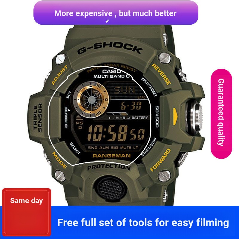 ฟิล์มกันรอยสําหรับนาฬิกาคาสิโอ Catman รุ่น GW-9400J/GPR-B1000/9404 ฟิล์มกระจกนิรภัย กันรอยขีดข่วน ด้