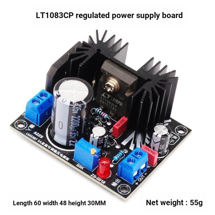ปรับแรงดันไฟฟ้าแบบปรับได้ Power Board LM317 LM338T LT1083CP 5A 7A Filament Linear เครื่องปรับแรงดันไ
