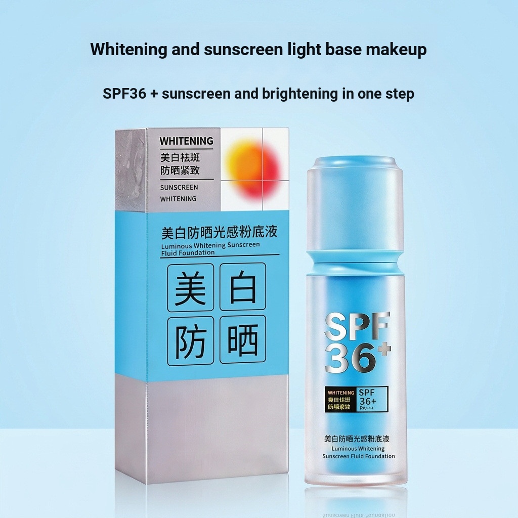 Double Liquid Foundation Light Sensation Sunscreen PA+++Anti-Ultraviolet คอนซีลเลอร์ Light Breathabl