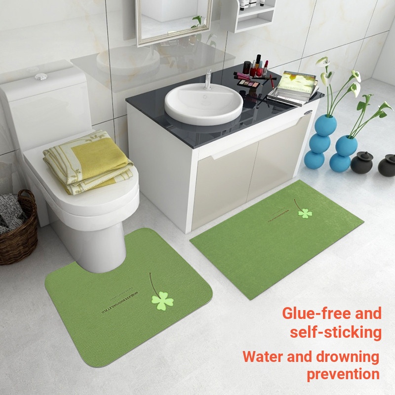 B.Japan Japan SANKO พรมปูพื้นห้องน้ํา U-Shaped Mat ห้องน้ําเสื่อเท้าห้องน้ําดูดซับน้ําแผ่นกันลื่นกาว