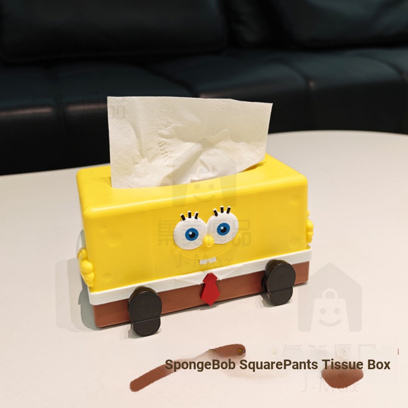 การ์ตูน SpongeBob SquarePants กล่องกระดาษทิชชูฤดูใบไม้ผลิ Easy-to-Extract กล่องกระดาษพาย Daxing กล่องผ้าเช็ดปากเครื่องประดับตกแต่ง