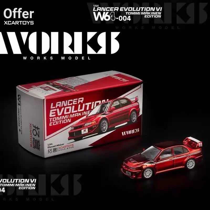 Tuoyi 1/64POP North Exhibition Limited Edition Mitsubishi EVO Electroplating สีแดงจําลองรถรุ่นคอลเลก