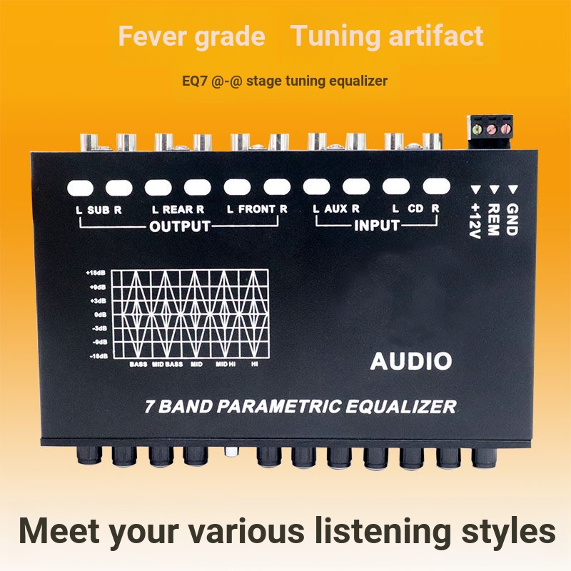 เครื่องเสียงรถยนต์ EQ High School Low-Key Audio Splitter รถ 7-Segment พร้อม Gain Balancer Cross-Bord