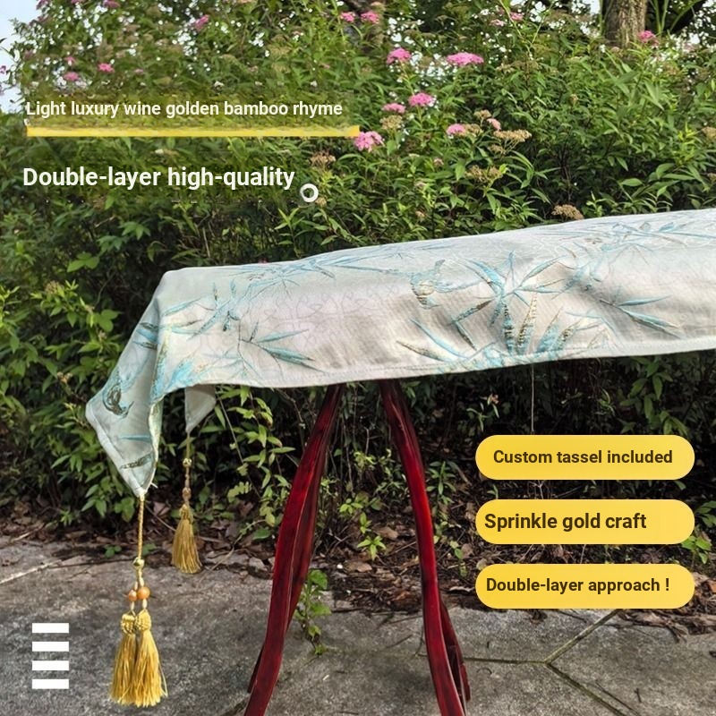 High-End Guzheng Anti-dust Cover หนา Guzheng ผ้าไม้ไผ่ Leaf Anti-ฝุ่นผ้า 163 ซม.Universal Guzheng Co