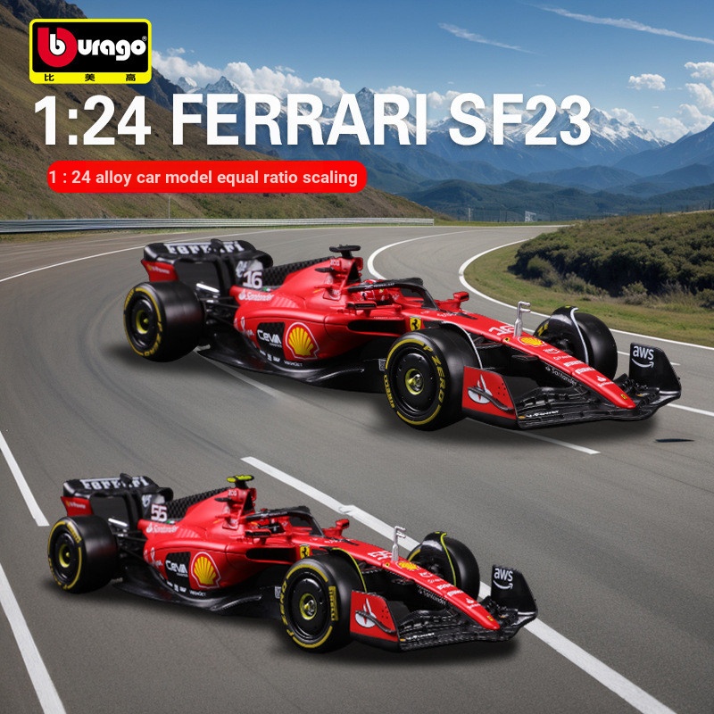สูงกว่า 1: 24 Ferrari SF23 รถสูตร 2023 Racing Season F1 จําลองรถรุ่น VU6K