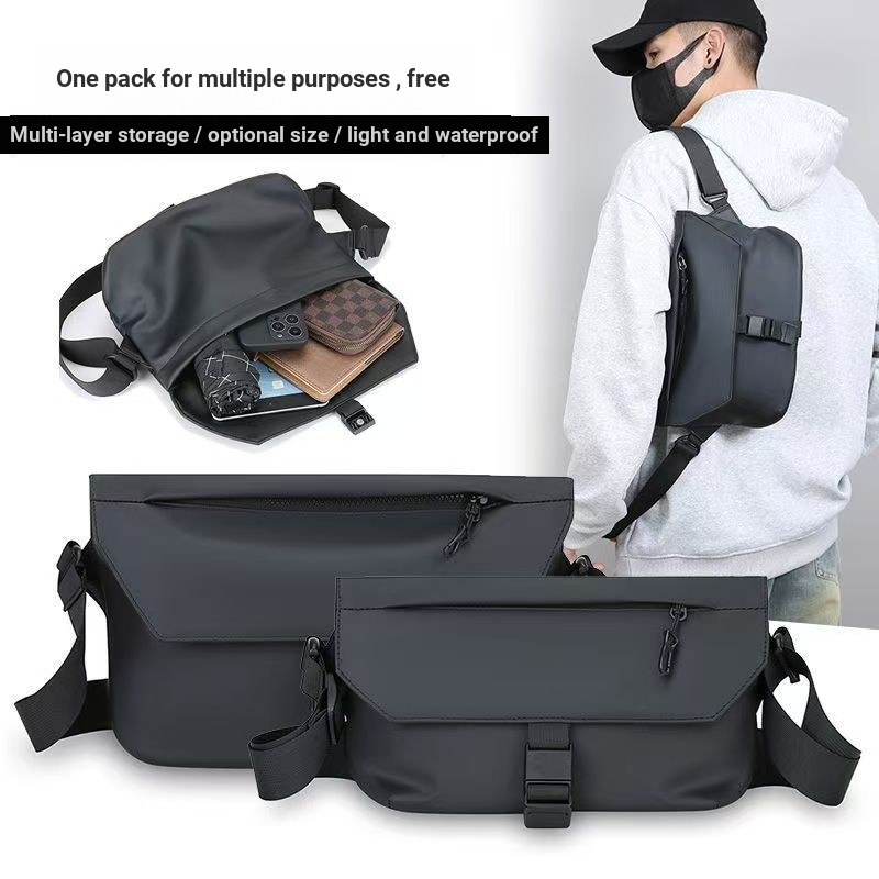 D0823 กระเป๋า Messenger ของผู้ชายแฟชั่น Street Wear ประณีต High-Appearance Light หรูหราสบายๆกีฬา Mes