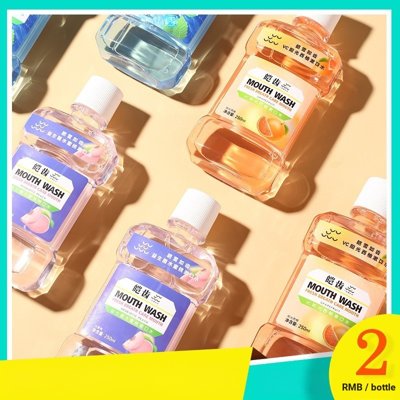 น้ํายาบ้วนปากความจุขนาดใหญ่ Fresh Breath Clean Oral Family Pack น้ํายาบ้วนปากแบบพกพา 250ml 65D6