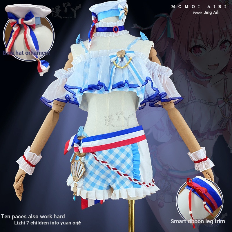World Plan PJSK MMJ Momoi Ellie cos ชุดชุดว่ายน้ําฤดูร้อนอะนิเมะเครื่องแต่งกายชุดเต็ม