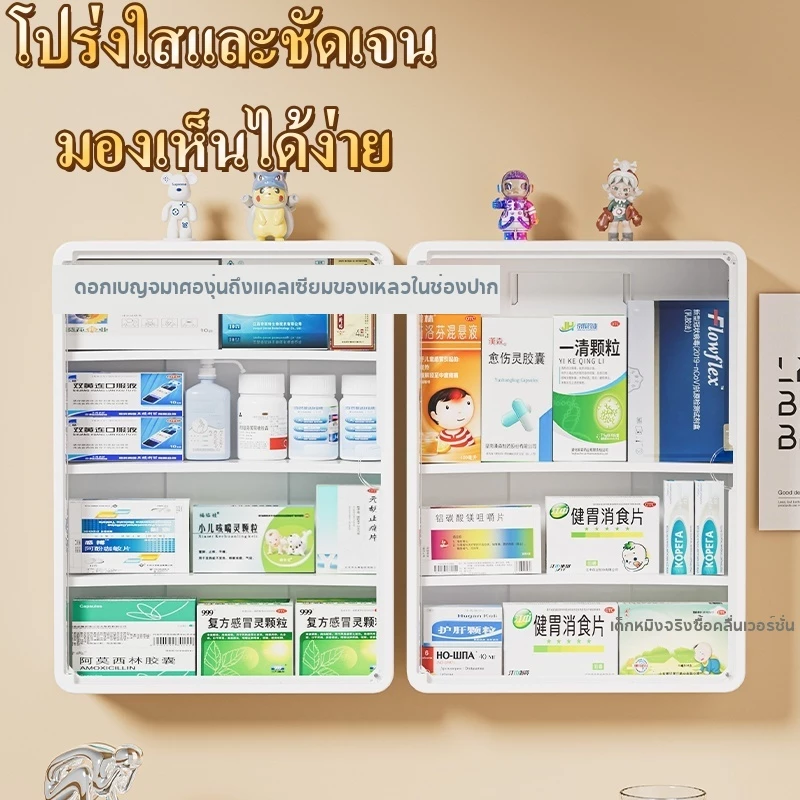 ตู้ยาสามัญประจำบ้าน ติดผนัง กล่องเก็บ ชั้นวางของ กล่องเก็บของ สินค้าของแท้คุณภาพดีจัดระเบียบเก็บยาให้เป็นที่