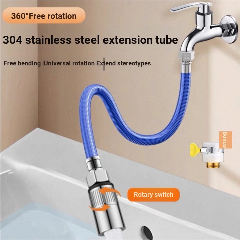 Faucet Extender Extension Pipe พร้อมสวิตช์ Fixable Water Pipe Splash-Proof Handy Tool Extension Pipe