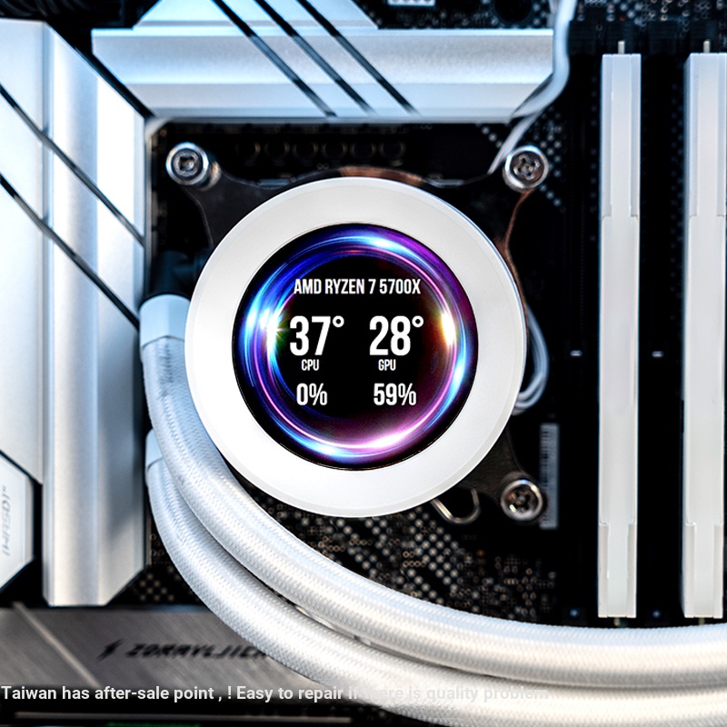 หม้อน้ําแสดงผล IPS หน้าจอกลมปราศจากไดรฟ์ Aida64 วิดีโอ GIF240360ชุดสากลระบายความร้อนด้วยน้ําแบบบูรณา