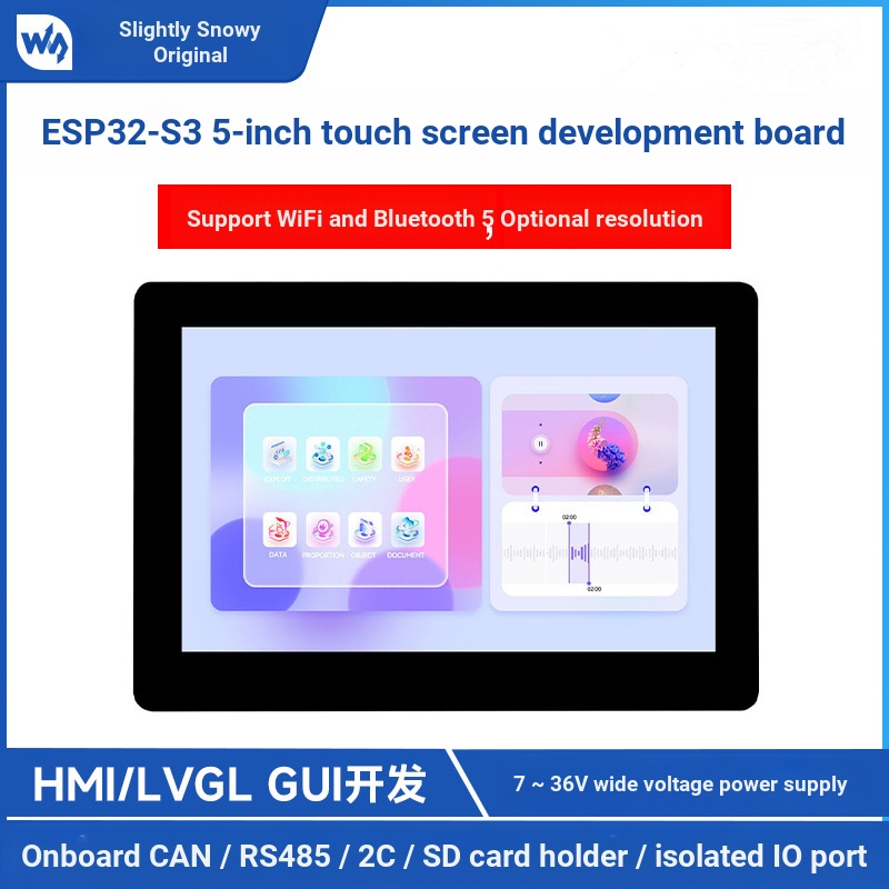 Weixue ESP32-S10 17 ซม.LCDหน้าจอสัมผัสแบบ Capacitive 32-Bit LX7 Dual-Core โปรเซสเซอร์บอร์ดพัฒนา 800x480 ความละเอียดสัมผัสห้าจุดความถี่หลัก 240MHz รองรับ WiFi บลูทูธ BLE5 บอร์ดเสาอากาศ