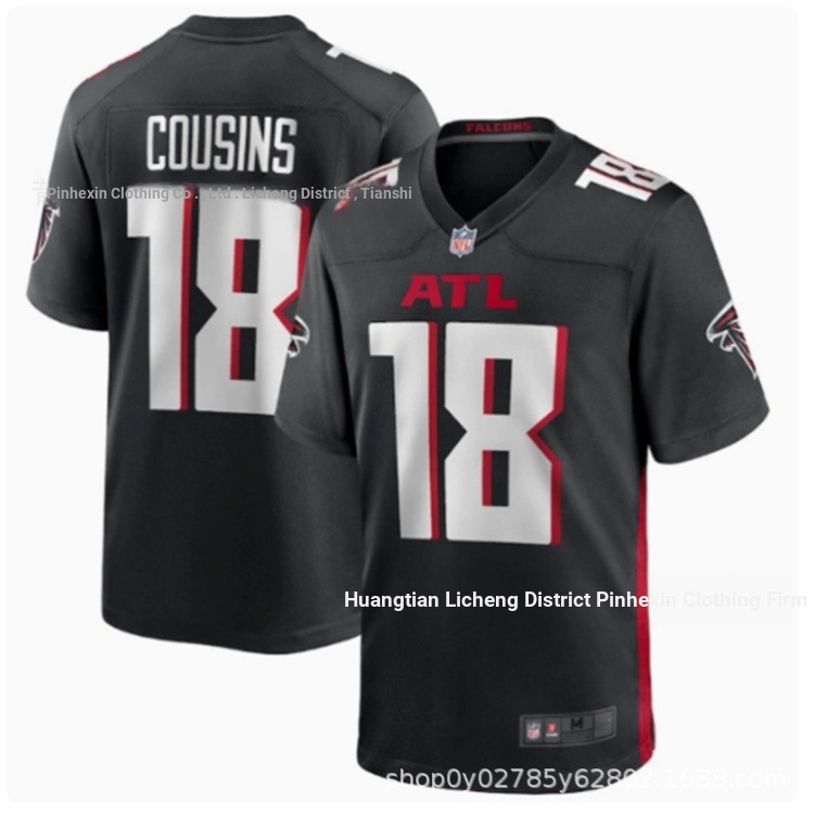 NFL Atlanta Falcons Falcons Rugby Jersey No. 18 Kirk Cousins Jersey Men 20JB