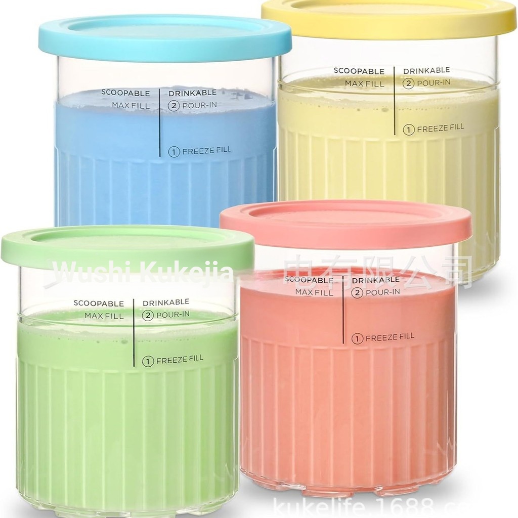 เหมาะสําหรับ NINJA NC500 NC501 Series Ice Cream Maker ถ้วย Jar ครีมถ้วย 24OZ4 ชิ้นชุด