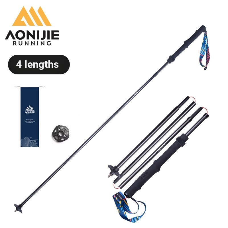Onijie E4204 คาร์บอนเต็มพับ Trekking Pole วิ่งข้ามประเทศ Trekking Pole น้ําหนักเบา Trekking Pole