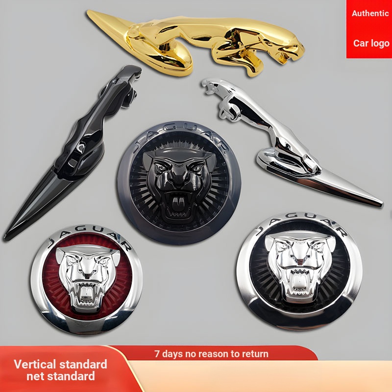 Jaguar XFL/XEL/FPACE/FTYPE/XJL ดัดแปลงสีดําทองฝากระโปรงหน้ายืนมาตรฐานจีนสุทธิเสือดาวโลโก้รถ