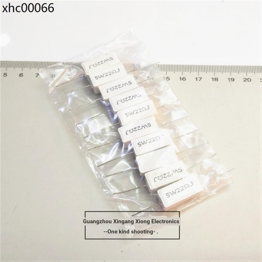 ((500 ชิ้น/กล่อง) ตัวต้านทานซีเมนต์แนวนอน 5W 0.1 R 2 O 6.2 O 8.2 O 12 O 220 O 1K