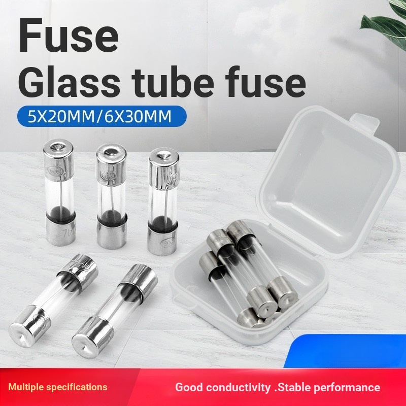 ซี.ซี. หลอดฟิวส์แก้ว F3AL250V F3.15 F4 F5 F6 F6.3 F7 F8AL25V ความยาว 2 ซม. DII9