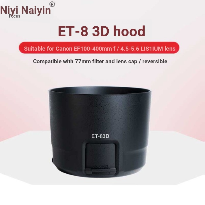 Shadow Resistance Hood ET-83D เหมาะสําหรับ Canon EF 100-400mm IS II Big White รุ่นที่สอง Hood 77mm