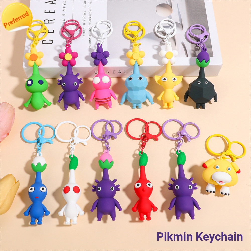 Pikmin Pikmin พวงกุญแจสามมิติตุ๊กตาพวงกุญแจจี้ PVC ตุ๊กตาสามมิติพวงกุญแจการ์ตูนตุ๊กตาจี้ตุ๊กตา Ninte