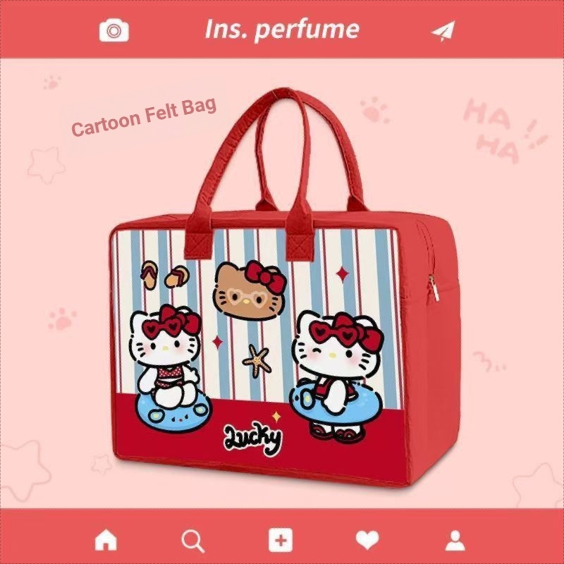กระเป๋าเดินทางแบบลายการ์ตูนน่ารัก ขนาดใหญ่สำหรับเก็บของ กระเป๋าล้อเลื่อนสำหรับเดินทาง