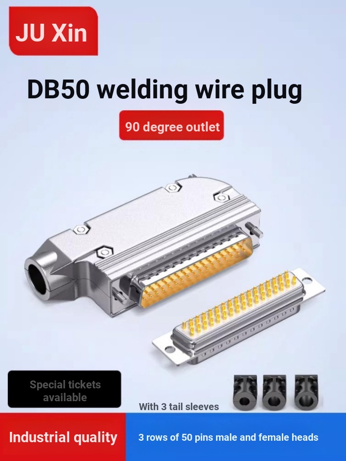 90 องศา Gold-Plated DB50 ชาย 50 Pin หญิง Joint Connector Connector Servo Connector Connector มุมขวาข