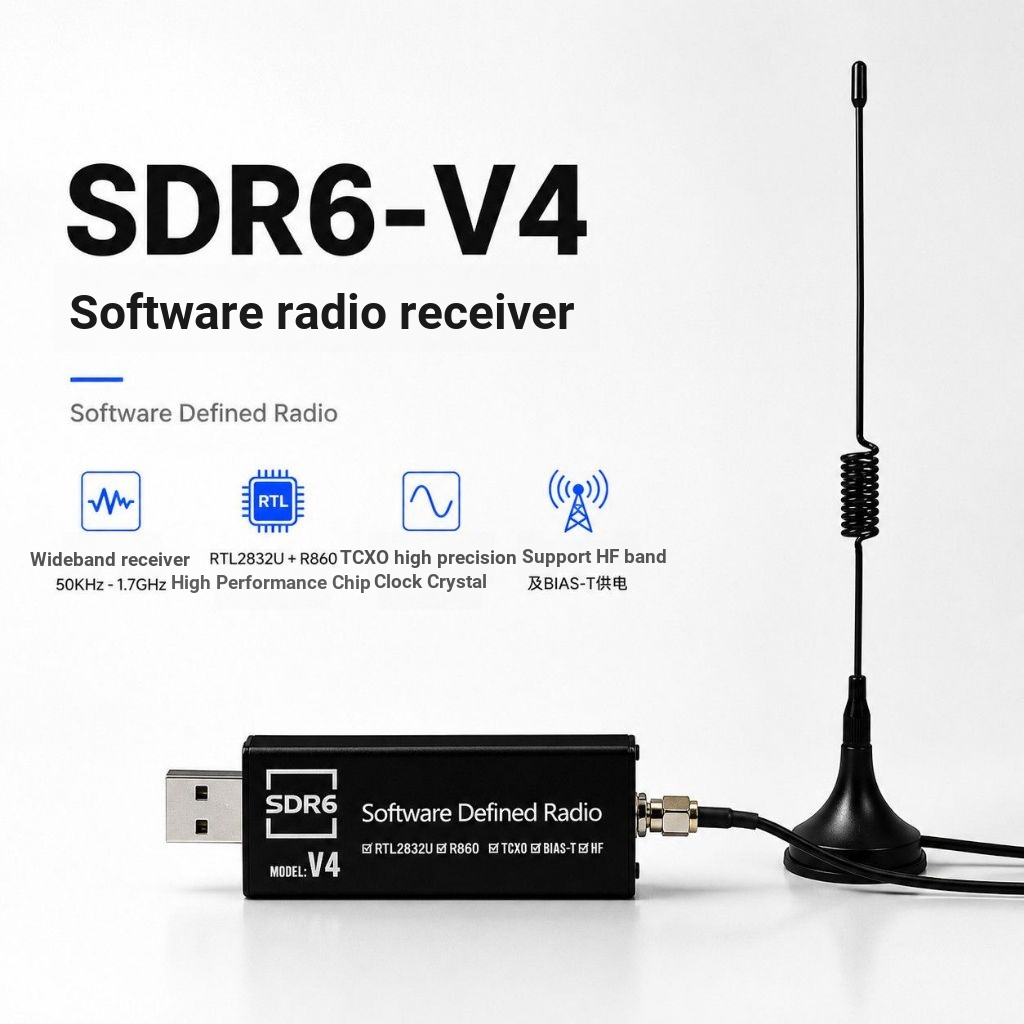 [Chaoyu] RTL-SDR6 V4 R860 RTL2832U 1PPM ซอฟต์แวร์รับสัญญาณวิทยุ SDR วิทยุ