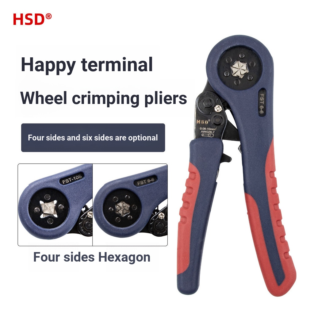 Haosuda ยุโรปสไตล์ประเภท Pin ประเภทเฉพาะสี่ด้าน CRIMPING คีม FST6/FST-10S หกเหลี่ยม Terminal CRIMPIN