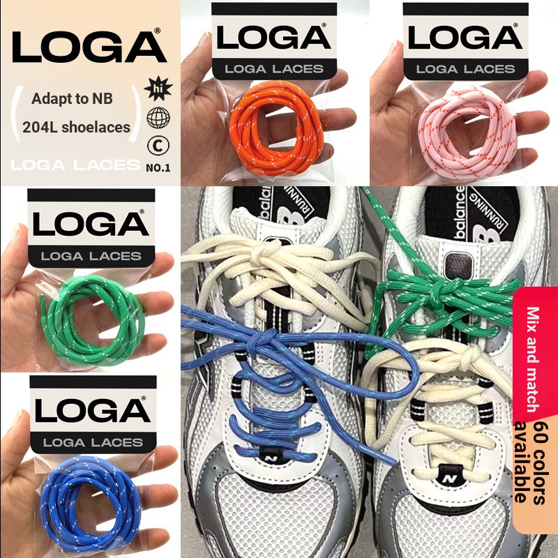 เชือกผูกรองเท้ารองเท้าผูกเชือกอุปกรณ์เสริมเหมาะสําหรับ NB New Balance Shoelaces 204L เงินเงินสีเทาสี