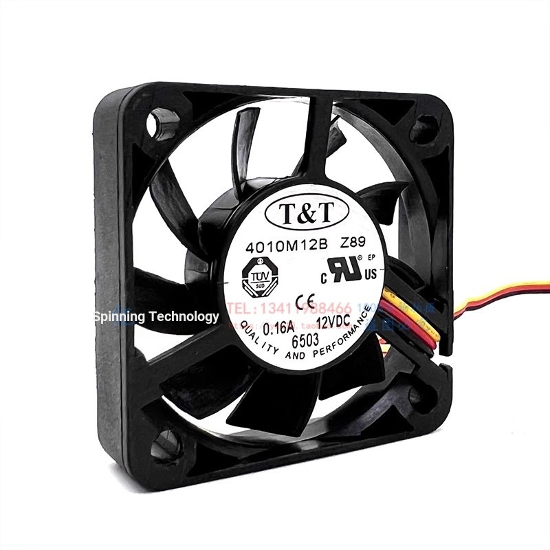 ไต้หวัน T&T Cooนง 4010M12B Z89 4010 12V 0.16A พัดลมระบายความร้อน 3 สาย 40*40*10 มม.