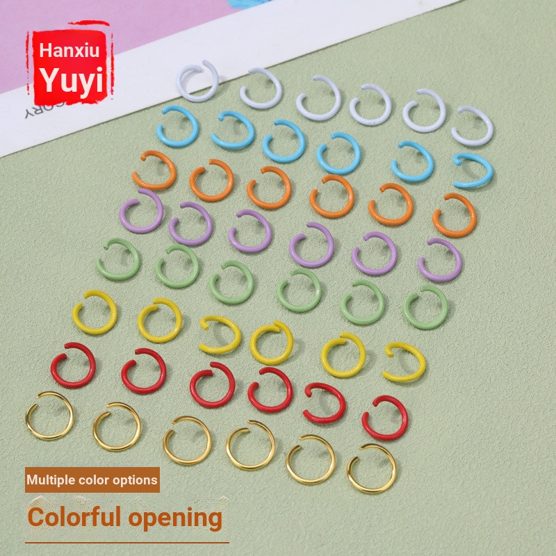 สีเปิดแหวนการเชื่อมต่อแหวนงานวัสดุเหล็กสร้อยข้อมือสร้อยคอการเชื่อมต่อแหวนฮาร์ดแวร์แหวนเหล็กแหวนขนาดเ