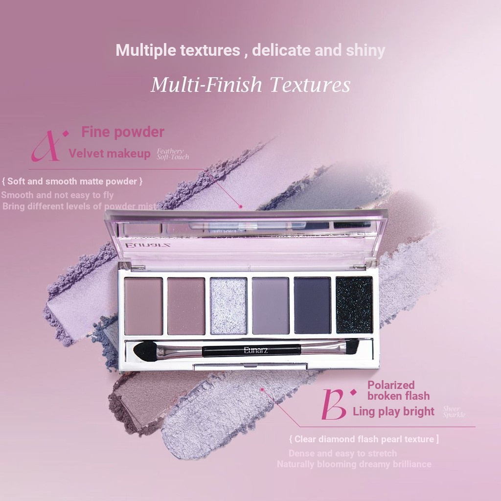Eunarz Eunarz อายแชโดว์พาเลทหกสี Smoky แต่งหน้าทุกวันแต่งหน้าราคาถูกสามเณรมัลติฟังก์ชั่นที่ครอบคลุม 
