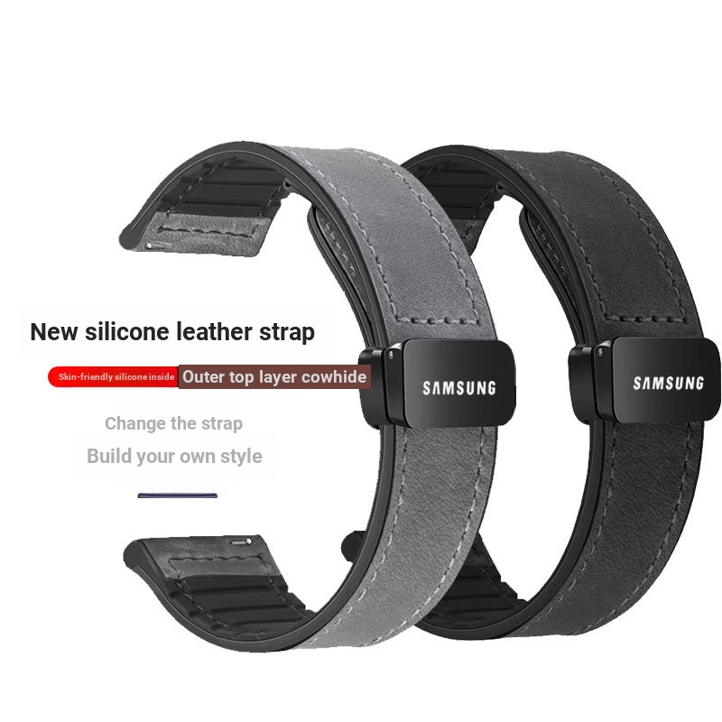 Samsung Watch galaxy watch6c/5/4/3classics3 Silicone active2 สายหนังแท้