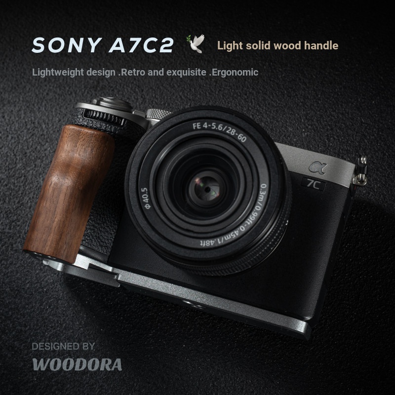 A7C2 A7CR ที่จับไม้เนื้อแข็ง Hand-Made Original การออกแบบแสงบางเหมาะสําหรับ sony sony A7C2 II A7CR