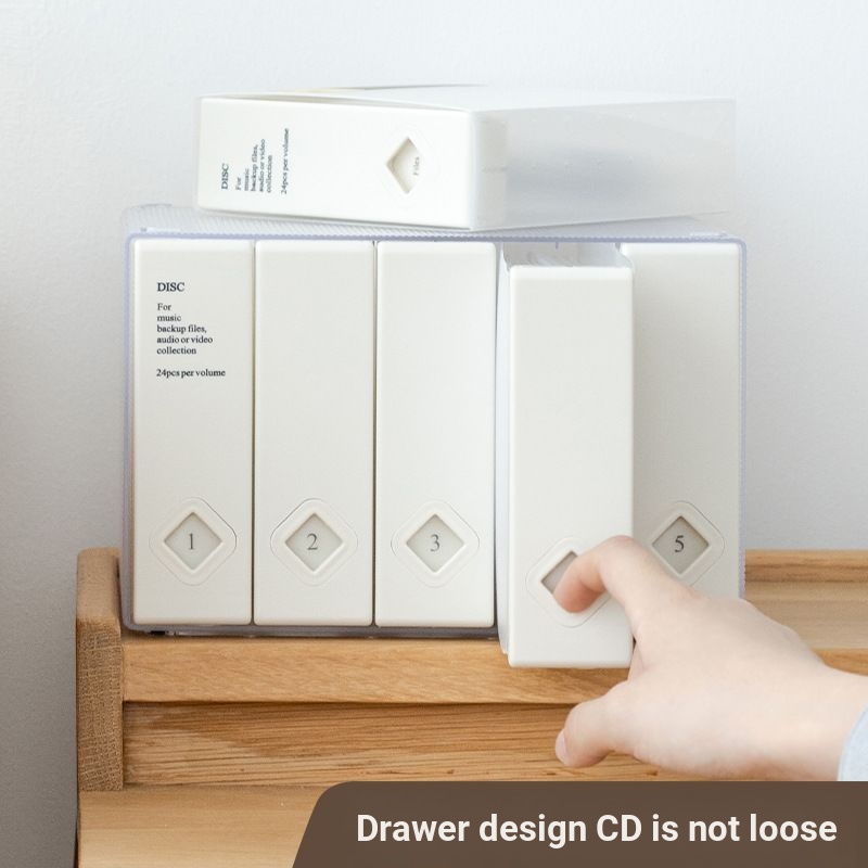 Simple cd กล่องขนาดใหญ่ความจุ CD Pack ps เกมการจัดระเบียบ CD พลาสติก 24 ชิ้นรถ CD Storage Book P9V7