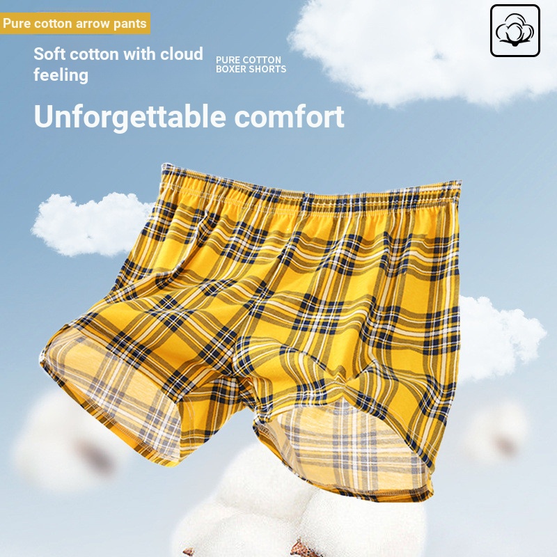 ชุดชั้นในชายผ้าฝ้ายแท้ 100% Cotton Boxer Mens High-End Mens Boxer Cotton Arrow กางเกงผู้ชายชุดชั้นใน