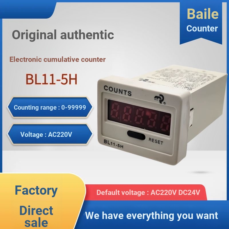 Baile BL11-5H 6H เคาน์เตอร์จอแสดงผล LCD อิเล็กทรอนิกส์พร้อมเครื่องวัดแรงดันไฟฟ้า AC220V 24V