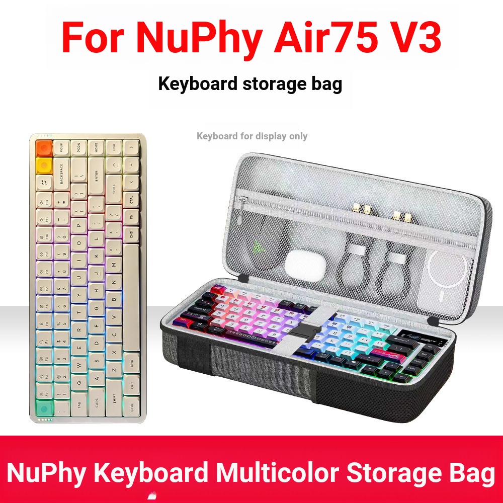 เหมาะสําหรับ NuPhy Air75 V3 คีย์บอร์ดแบบกลไกกระเป๋าเก็บภายนอกป้องกันเปลือกแข็งกันกระแทกกันน้ําทนต่อแ