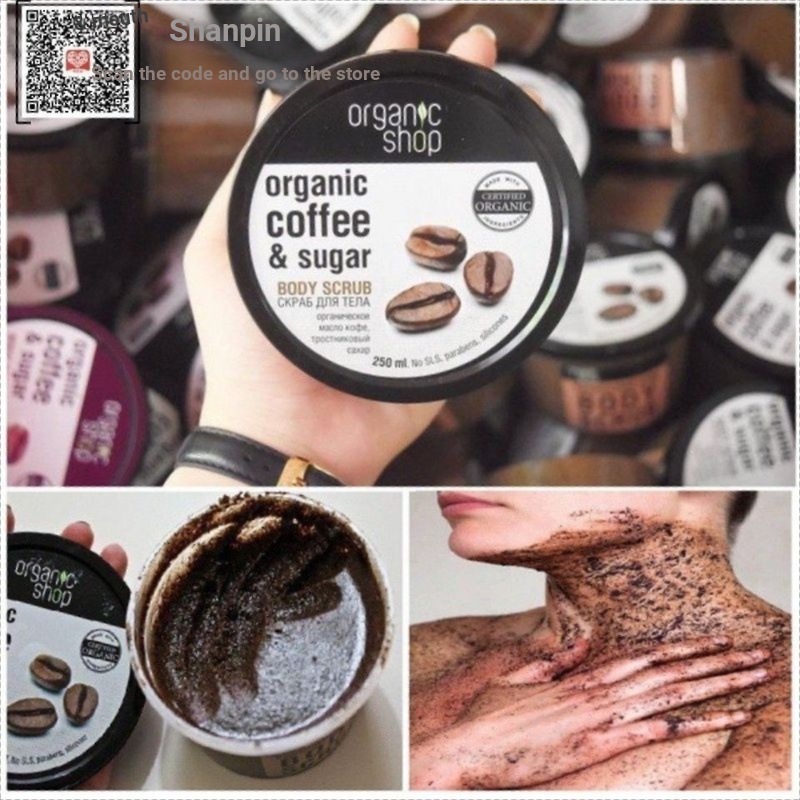 เวียดนาม Organic Shop Coffee Sugar Body Scrub Exfoliating Body Cleanser Rejuvenating Cream Beauty 8.