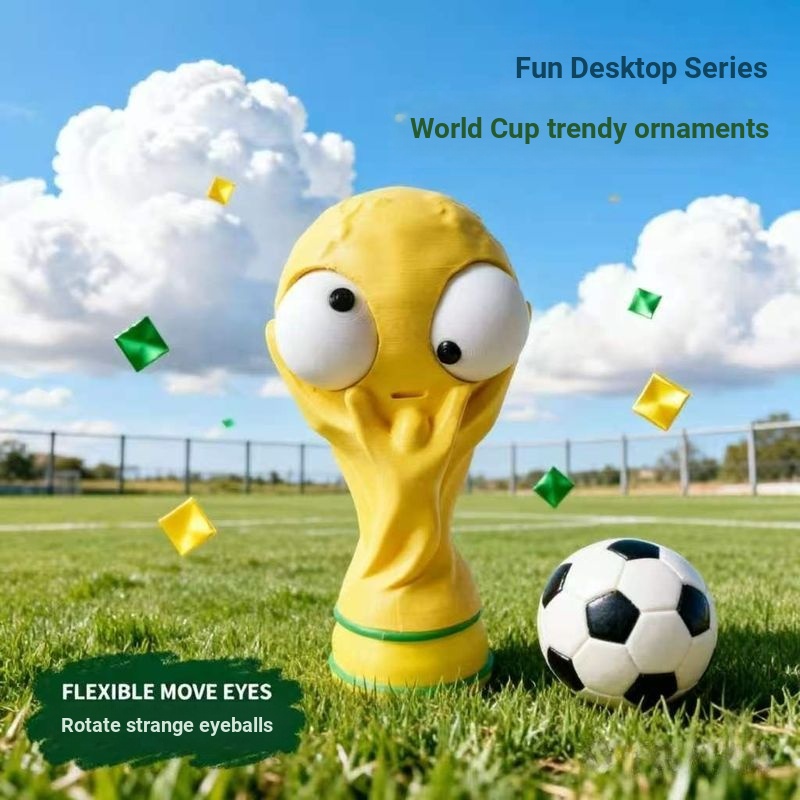 Creative World Cup Peripheral Jewelry Movable Eyes Funny Design Niche ของขวัญวันเกิด 7.5b