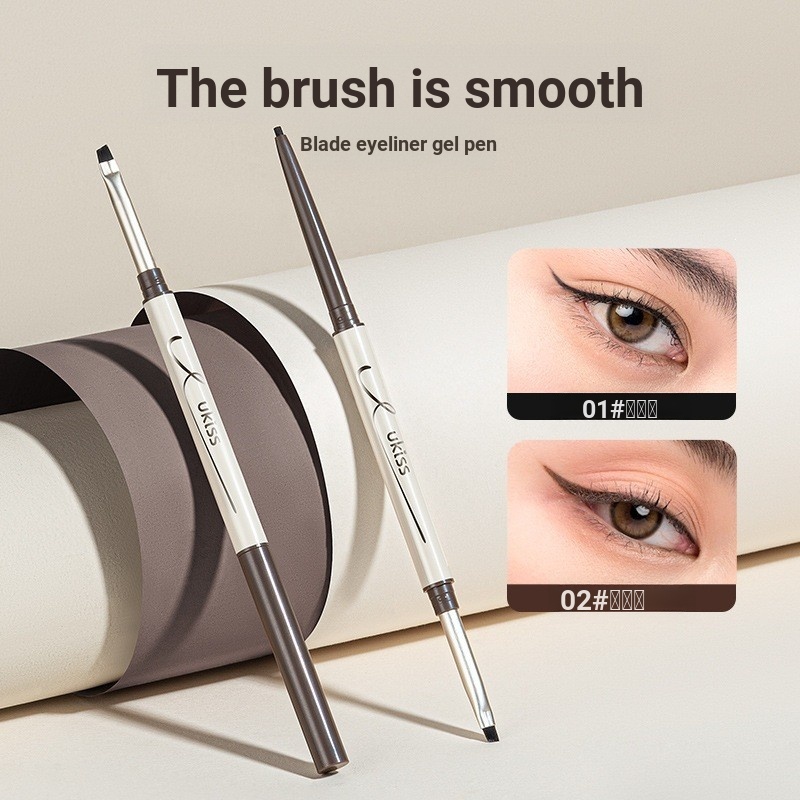 Ukiss ukiss Blade Eyeliner Gel Pen กันเหงื่อ ไม่เลอะสองหัว Ultra-Fine
