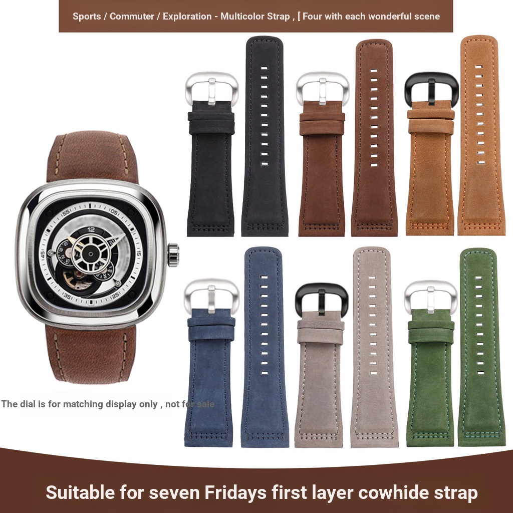 [สายรัด Substitute] Borg เหมาะสําหรับ 7 Seven Friday สายนาฬิกาผู้ชาย Q1M2 p1p2 สายหนัง Retro Frosted
