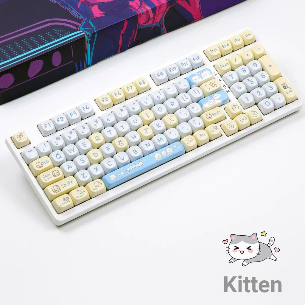 Keycap * Little Meow MOA ความสูง Keycap MAC น่ารัก Meow Square Sublimation Nizhi เหมาะสําหรับ 68 75 