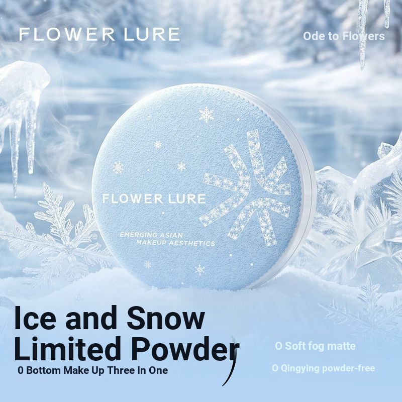 Ode to Flowers Ice Snow Limited Pressed Powder 7.2g Soft Focus Matte Setting Makeup Oil Control Make