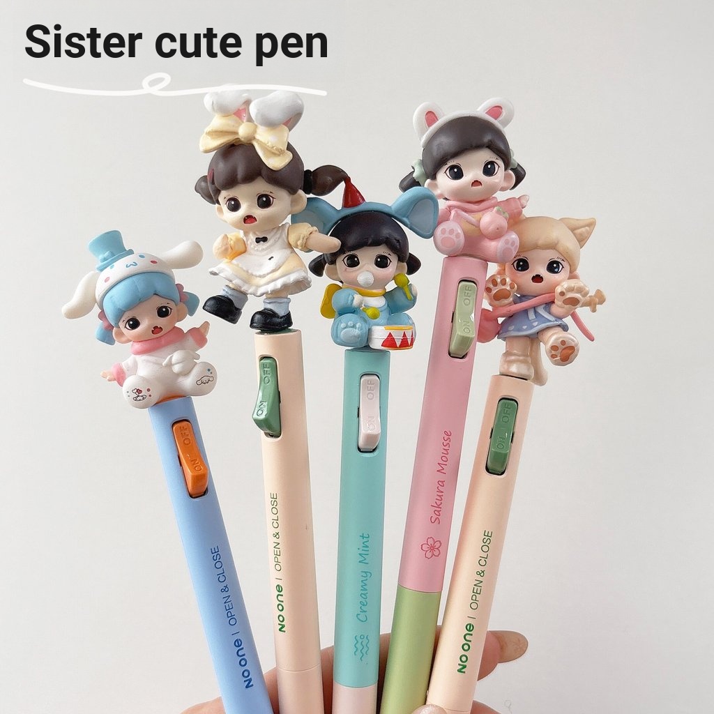 Zorra Sister ปากกาเม็ดน่ารักเปลี่ยนปากกาเจลเด็ก Creative diy นักเรียนน่ารักแฟนของขวัญเครื่องเขียนมูล