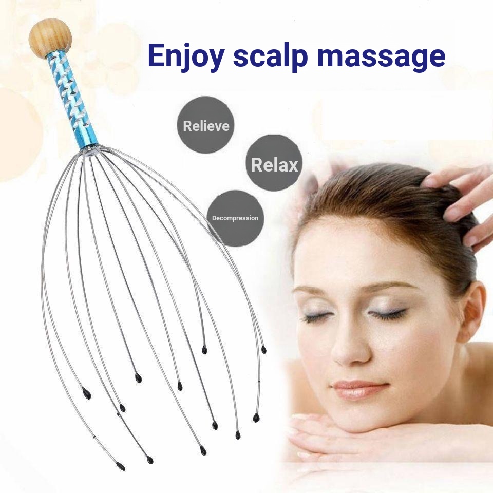 8 Claw Fish Head Massage Claw Soul Extract Handy Tool Scalp Grabber Head Therapy Press Head Scratch 