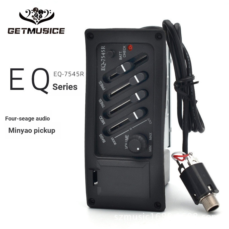 กีต้าร์โปร่งพื้นบ้าน Modified PICKUP PICUP Four-Stage EQ-7545R เคสไฟฟ้า Piano PICKUP EQ Balancer